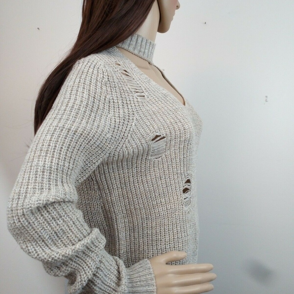 Crave Fame by Almost Famous Distressed Open Neck - Picture 3 of 8